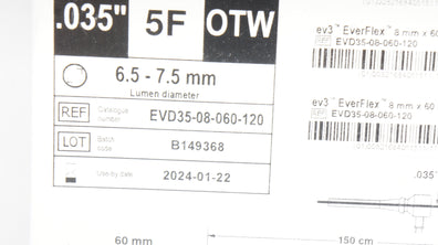 EV3 EVD35-08-060-120 EverFlex Self-Expanding Peripheral Stent w/Entrust, 5F (x)